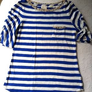 Anthropologie postage stamp striped top